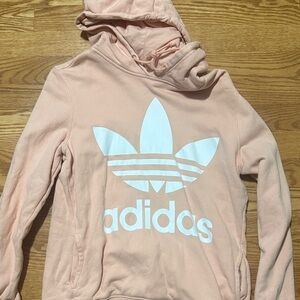 Adidas Light Pink Hoodie with White Trefoil